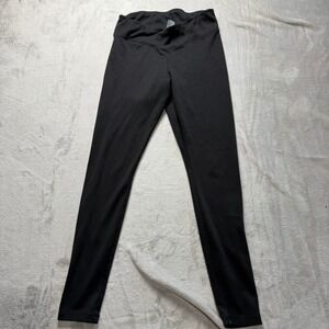 Black Ribbed High Waisted Workout Leggings Athleisure Pants